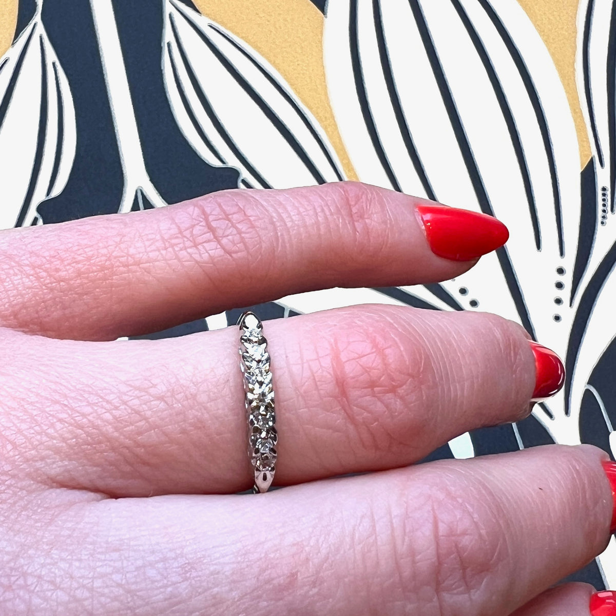 Diamond-Spangled Mid-Century Two-Tone Band