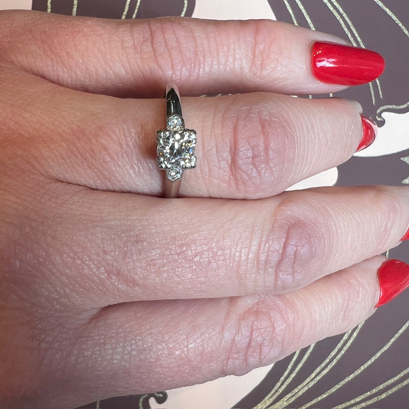 Tasteful Old European Cut Diamond & Platinum Engagement Ring