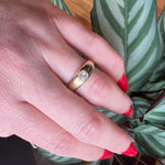 Buttery 18k Gypsy Band with Old Mine Cut Diamond