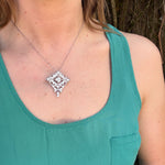 Epic Edwardian Platinum OEC Diamond Pendant Brooch