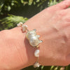 Whimsical Pearl & Gold Kitty Cat Bracelet by A.O. Kopp