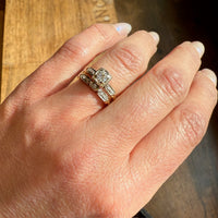 Retro Two-Tone Gold & Diamond Wedding Set