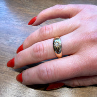 Star-Set Old European Cut Diamond in 18ct Gypsy Band