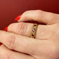 Handsome Ruby & Diamond 18ct Gold Band