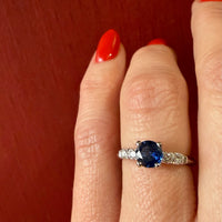 Heirloom Sapphire & Diamond Engagement Ring