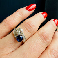 Romantic Sapphire & Diamond Toi et Moi Ring