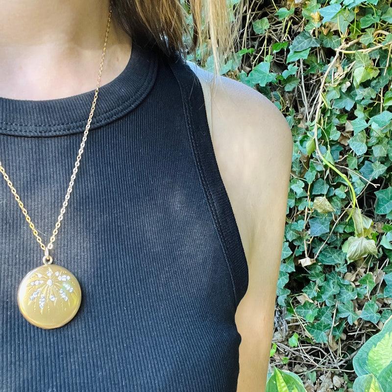 Exhilarating Fireworks Art Nouveau Locket