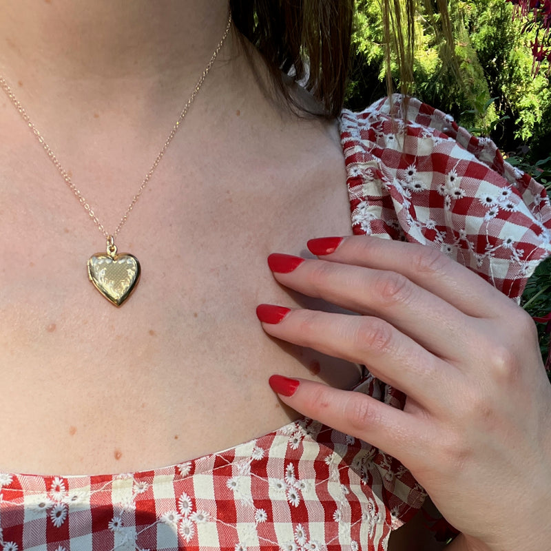 Pinstripes & Flourishes Engraved Vermeil Heart Locket