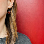 Blood Moon Amber Cabochon Earrings