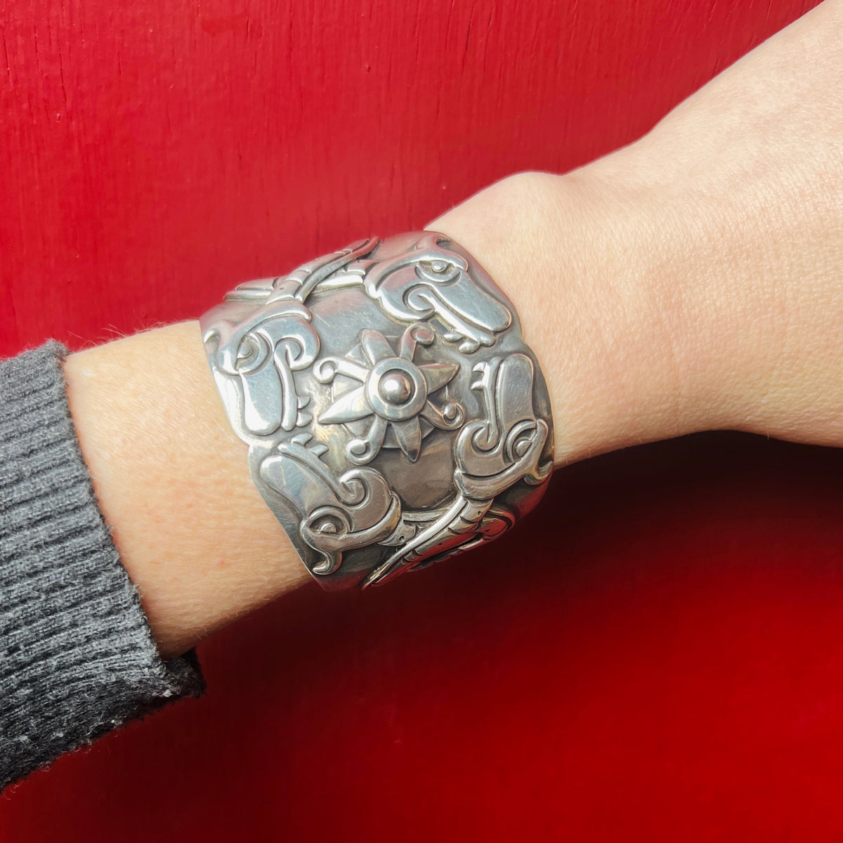 Outrageous Rancho Alegre Sterling Rattlesnake Cuff
