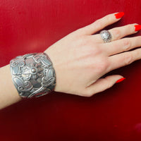 Outrageous Rancho Alegre Sterling Rattlesnake Cuff