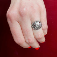 Delightful Flower Sterling Silver Dome Ring