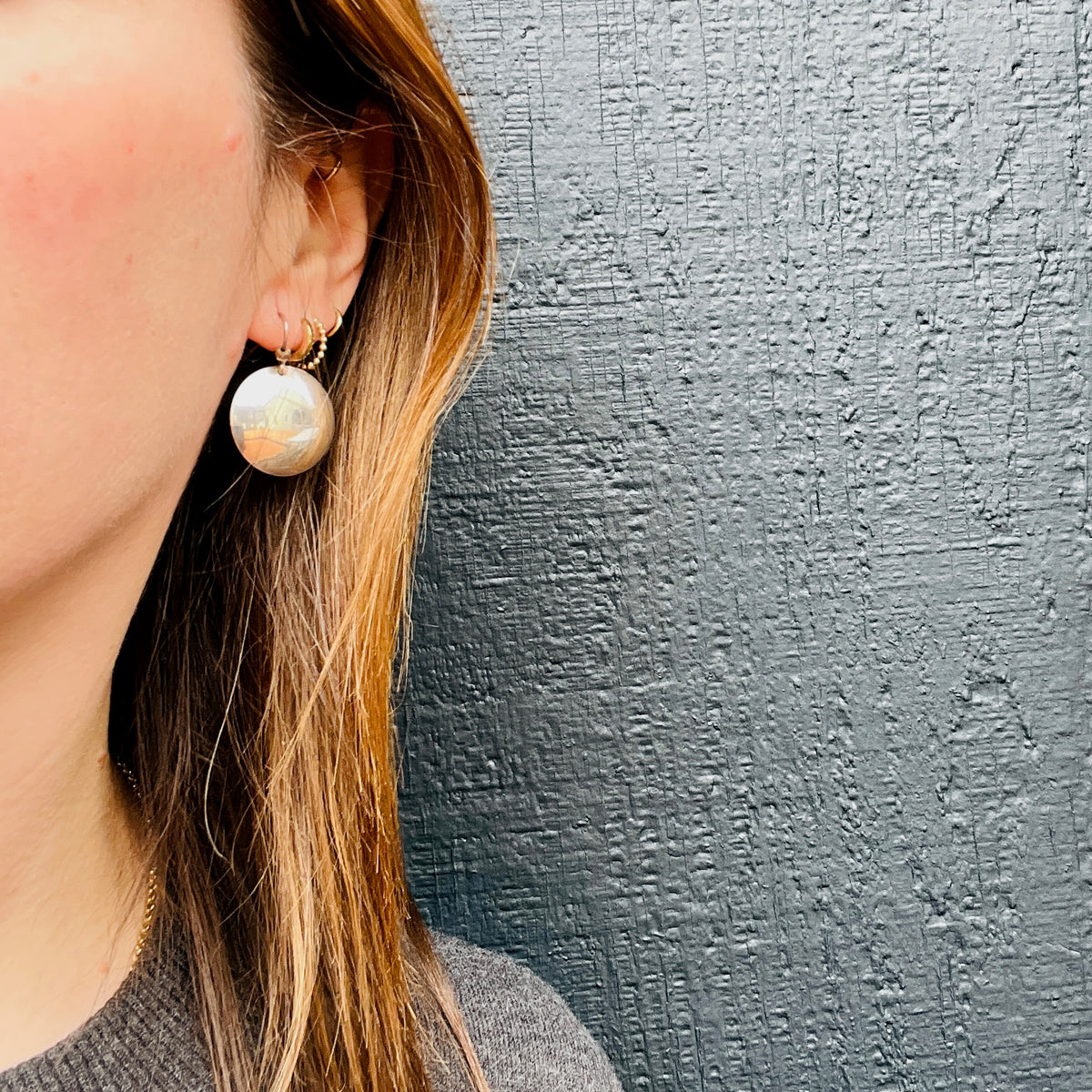 Sterling Silver Disc Earrings