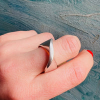 Sculptural Sterling Silver Modernist Ring by H. Steig