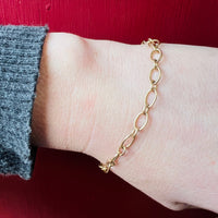 Round & Oval Link 14k Gold Bracelet