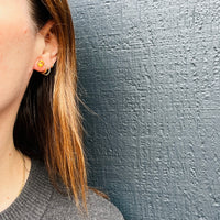 Frozen Honey Citrine in Gold Stud Earrings