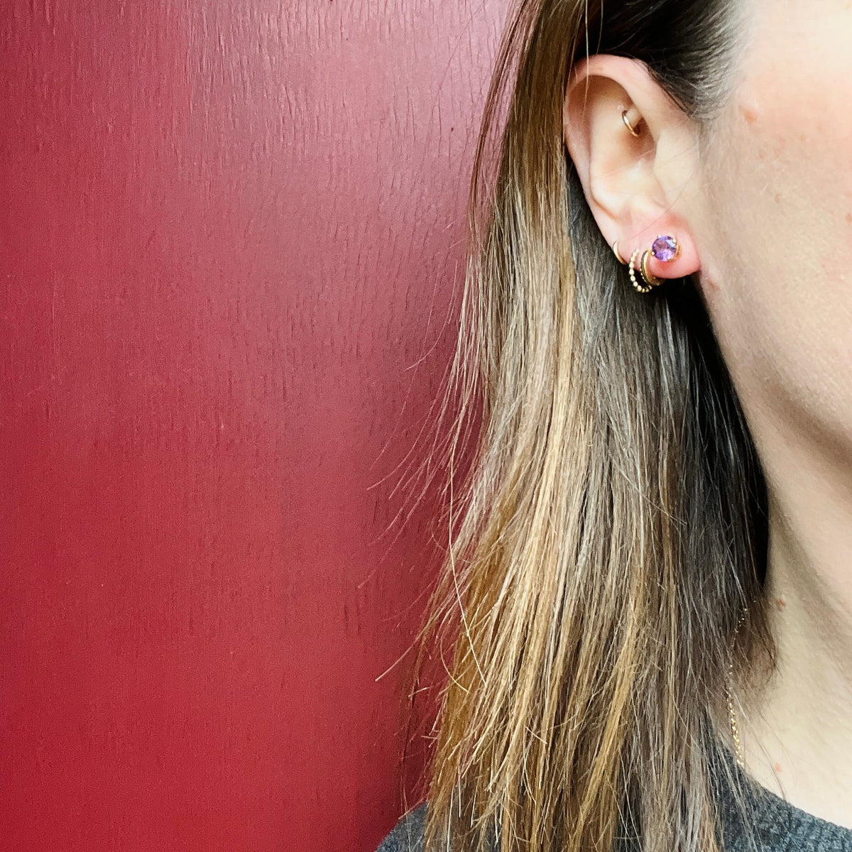 Gorgeous Green Peridot in Classic Gold Studs