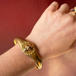 Noble Lion's Head Gold Filled Victorian Bangle