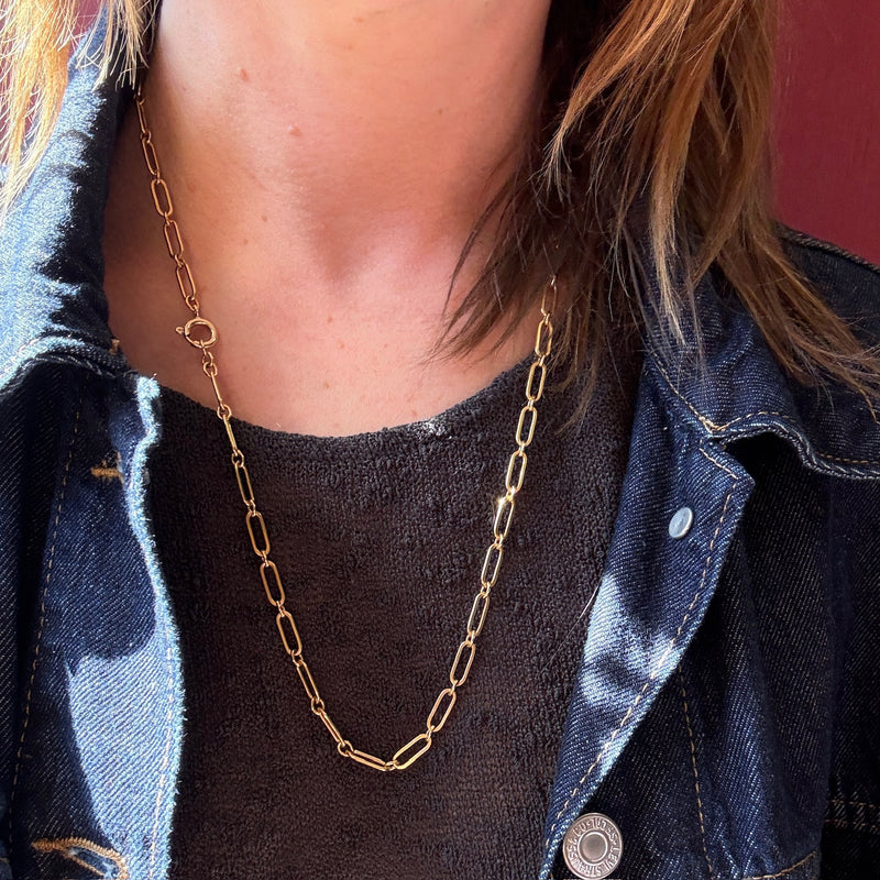 Antique Gold Trombone Link Chain