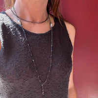 Gunmetal Guard Chain with Blister Pearl Stations