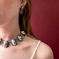 Abalone & Marcasite Sterling Silver Drop Earrings