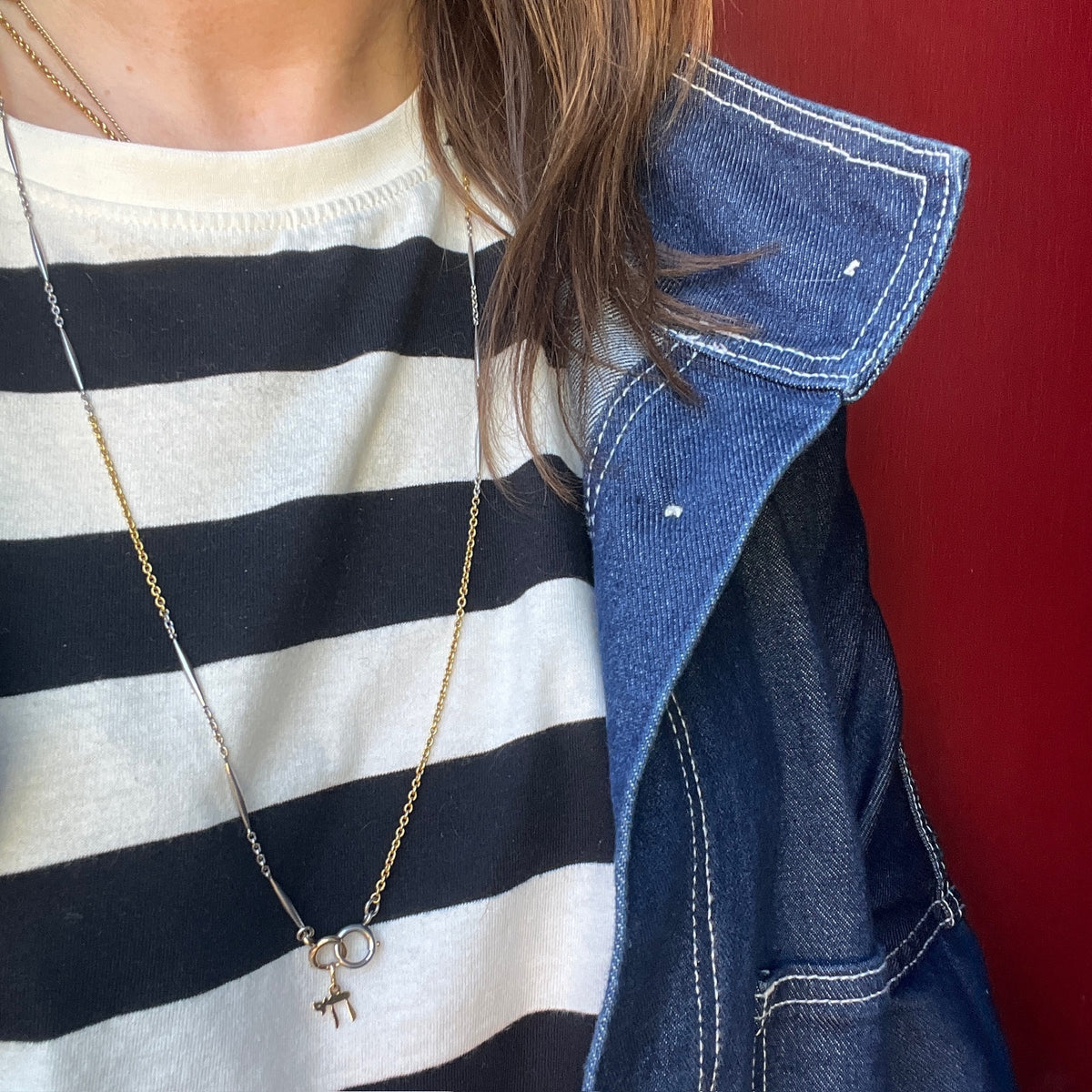 Petite 14k Gold Chai Charm c. 1950