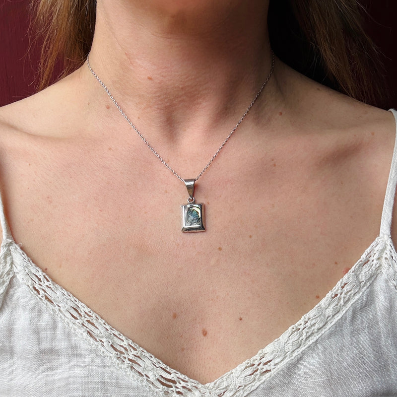 Hypnotic Abalone & Sterling Silver Pendant