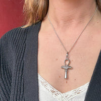 Sculptural Sterling Silver Ankh Pendant