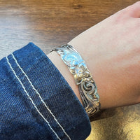 Lush Hawaiian Pua Kala Flower .55" Sterling Bangle