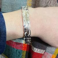 Pua Kala Flowers & Leaves Engraved .45" Sterling Bangle