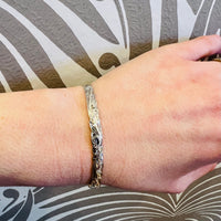 Slender Hawaiian Pua Kala Flower .22" Sterling Bangle