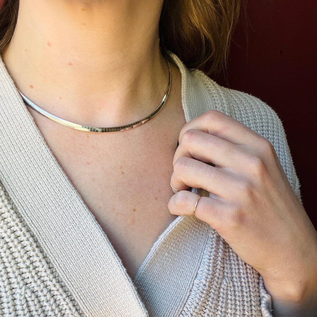 Italian Sterling Silver Omega Chain