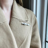 Sophisticated Silver Art Deco Bar Pin