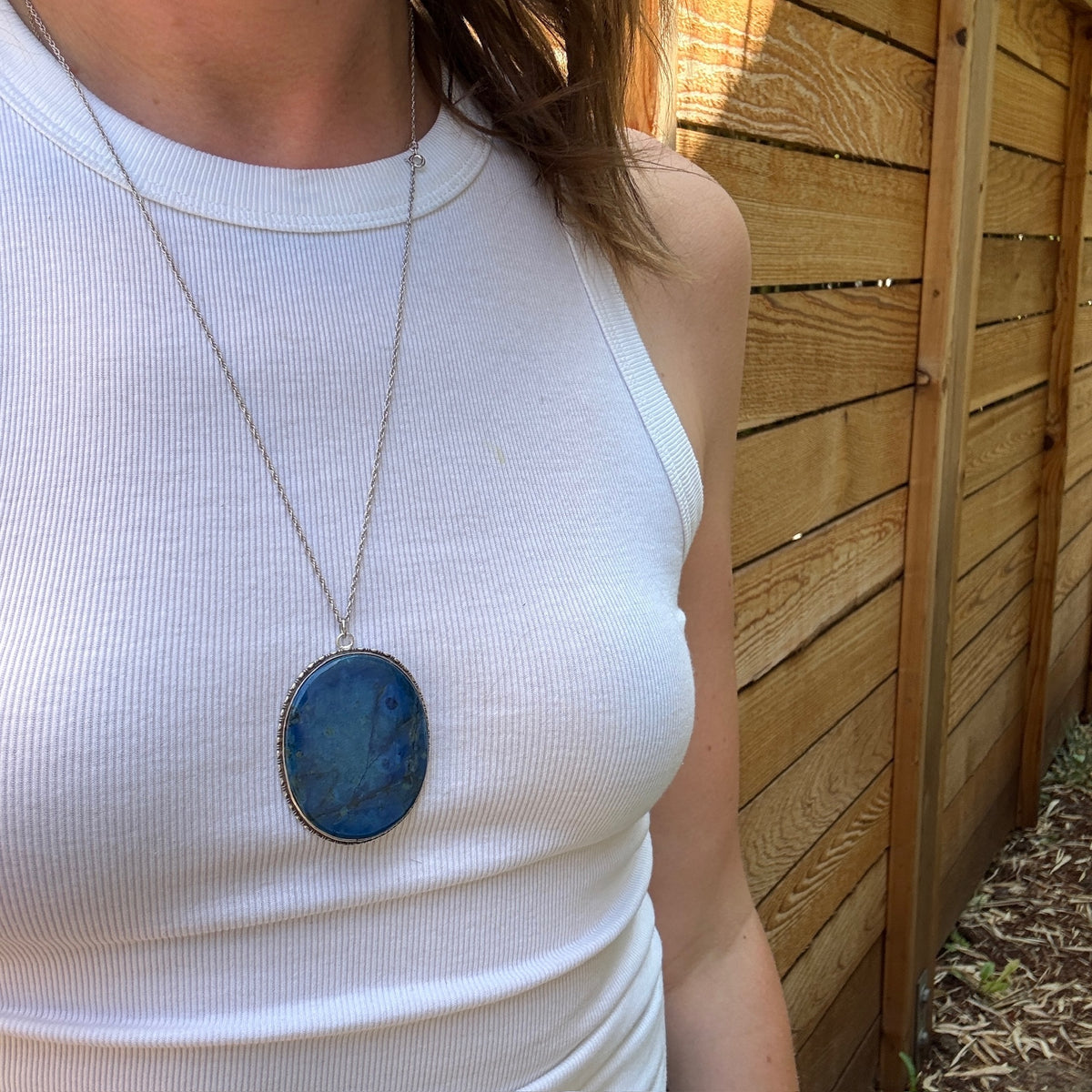 Big Bold Blue Sodalite & Silver Necklace