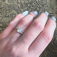 Pear Cut Diamond with Baguettes in White Gold Ring