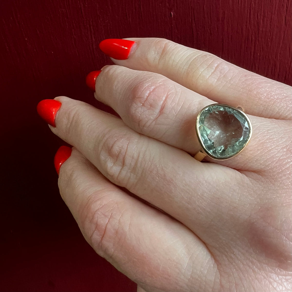 Organics Aquamarine & Recycled Gold Ring by 720