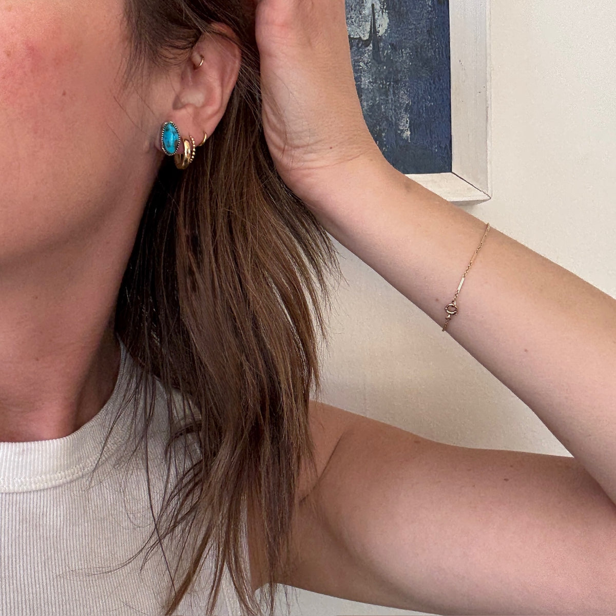 Turquoise Nuggets in Sterling Stud Earrings