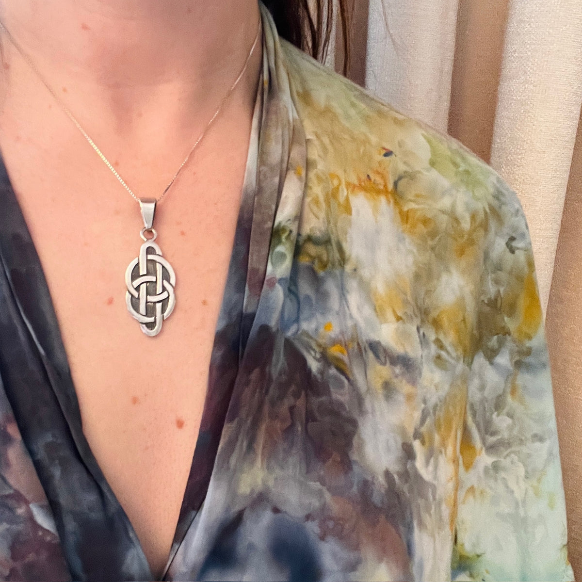 Graphic Sterling Silver Knotwork Pendant