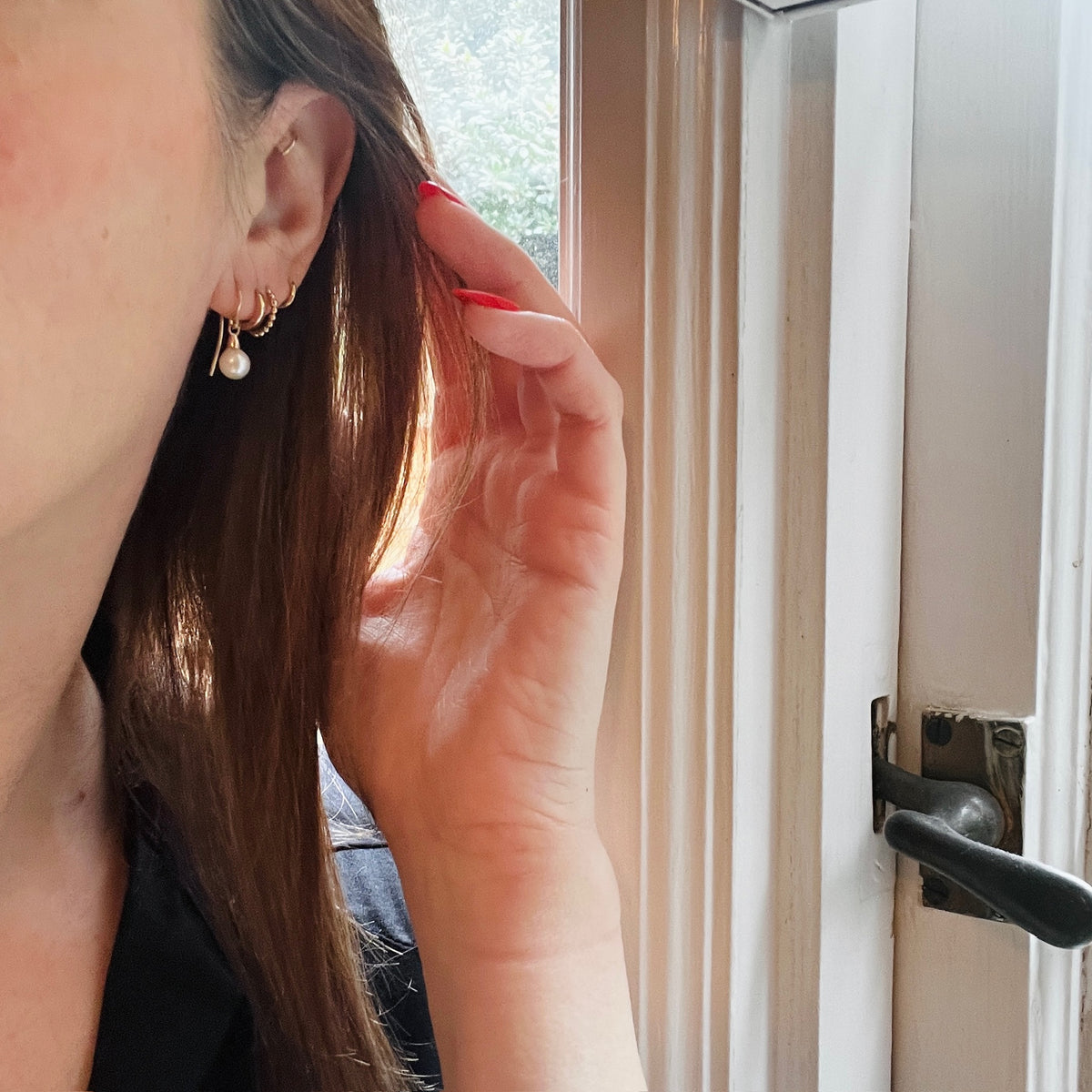 Tasteful Cultured Pearl & Gold Drop Earrings