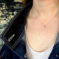 Petite Oval Aquamarine & White Gold Pendant