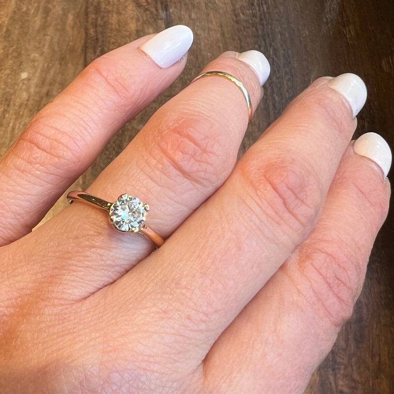 Graceful .63ct Old European Cut Diamond Solitaire Ring
