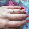 Eccentric Old Mine Cut Diamond in Dainty Gold Ring