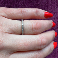 Engraved "Orange Blossom" Diamond & Platinum Band