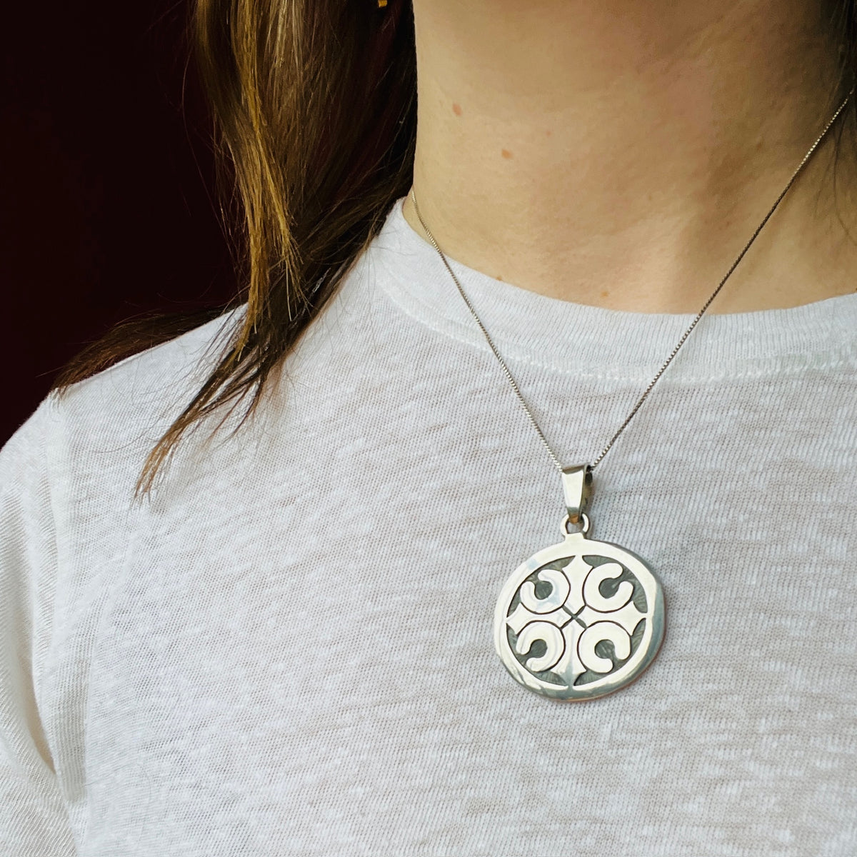 Pre-Columbian Motif Sterling Silver Pendant