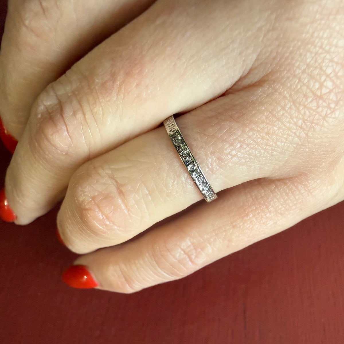 Diamonds & Flowers Artisan White Gold Band by 720
