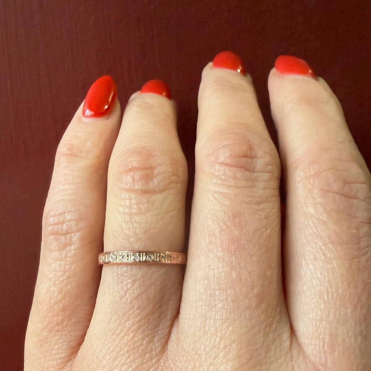 Diamonds & Flowers Artisan Rose Gold Band by 720