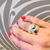 Extra Wide Sterling Silver Swirl Band