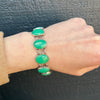 Glossy Green Chrysoprase & Sterling Silver Bracelet