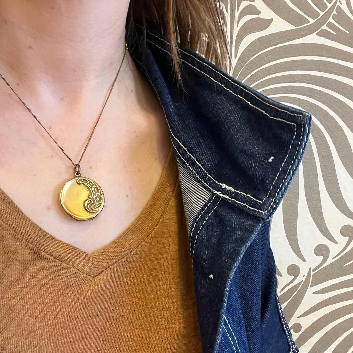 Floral Flourish Art Nouveau Gold Filled Locket