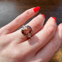 Striking Topaz & Diamond Two-Tone Cocktail Ring